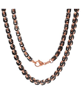 rose gold and black necklace mens