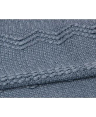 Battilo Home Woven Raised Zigzag, Chain Patterns and Tasseled End Throw, 50" X 60"
