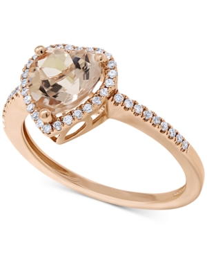 image of Morganite (1-1/2 ct. t.w.) & Diamond (1/8 ct. t.w.) in 14k Rose Gold