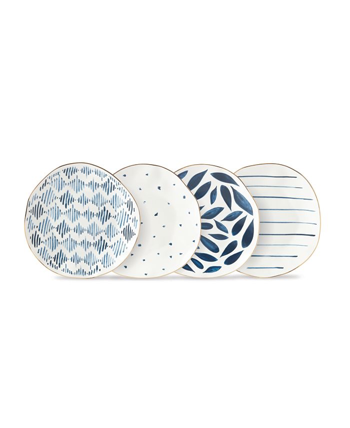 Lenox Blue Bay Assorted Porcelain Dessert Plates, Set of 4 Macy's