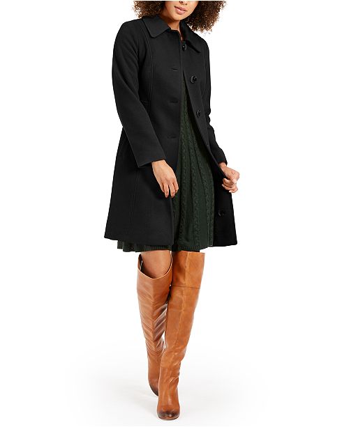 Anne Klein Petite Single Breasted Club Collar Coat And Reviews Coats