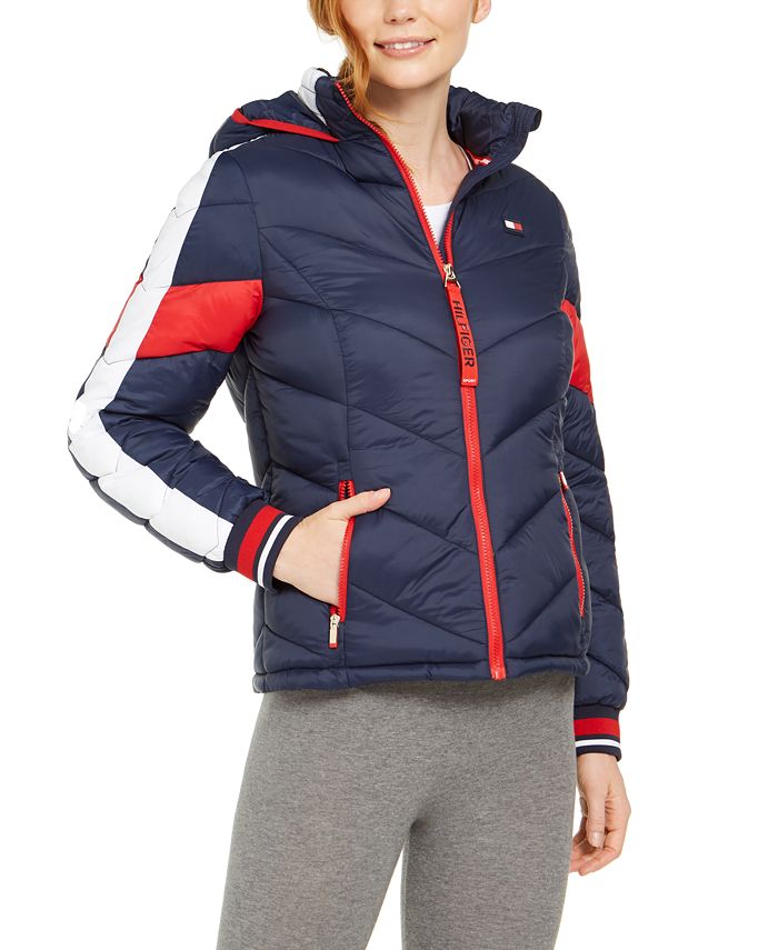 Tommy Hilfiger Varsity Striped Quilted Jacket - Macy's