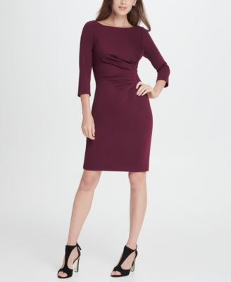 DKNY - Ponte Side Ruche Sheath Dress