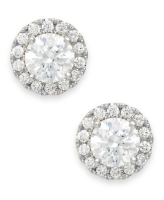 halo diamond earrings 1 ct