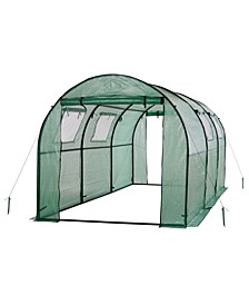 Two Door Walk-in Tunnel Greenhouse with Ventilation Windows