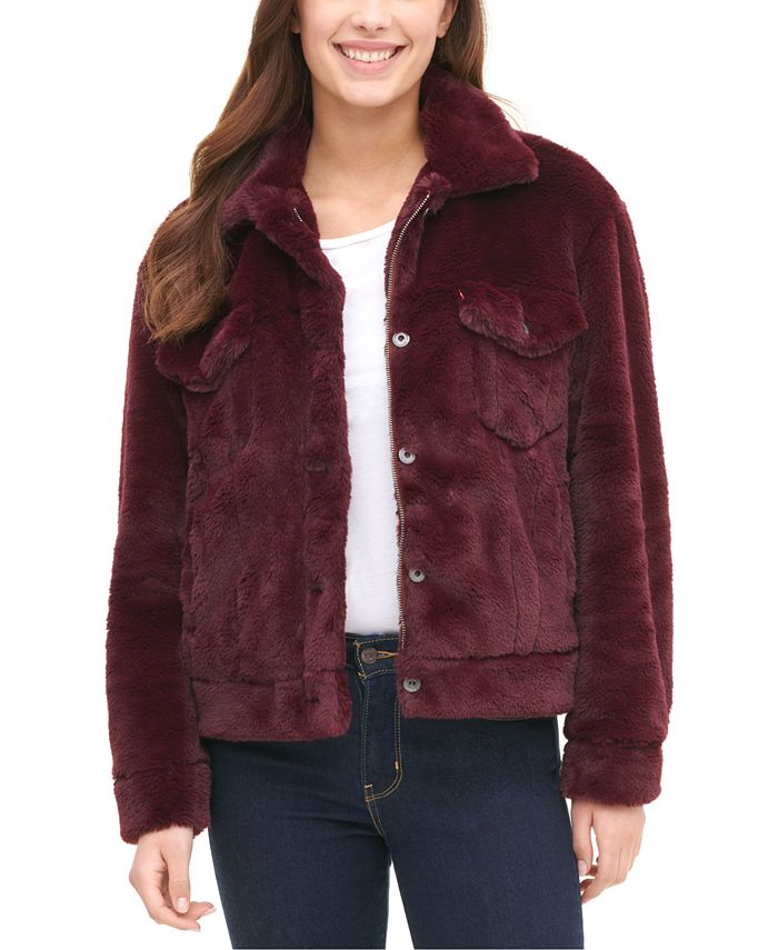 Levi's Women's Faux Fur Trucker Jacket & Reviews - Jackets & Blazers -  Women - Macy's