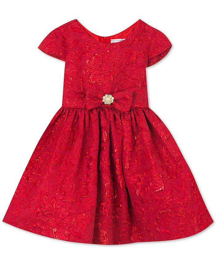 Rare Editions Baby Girls Metallic Brocade Bow Dress Macy's