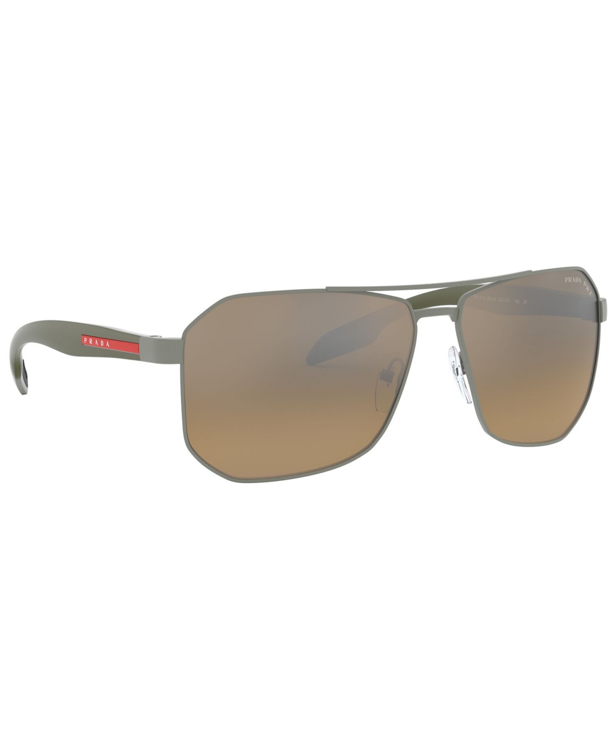 Shop Prada Men's Polarized Sunglasses, Ps 51vs 62 In Gunmetal Rubber,polar Brown Mirror Grey