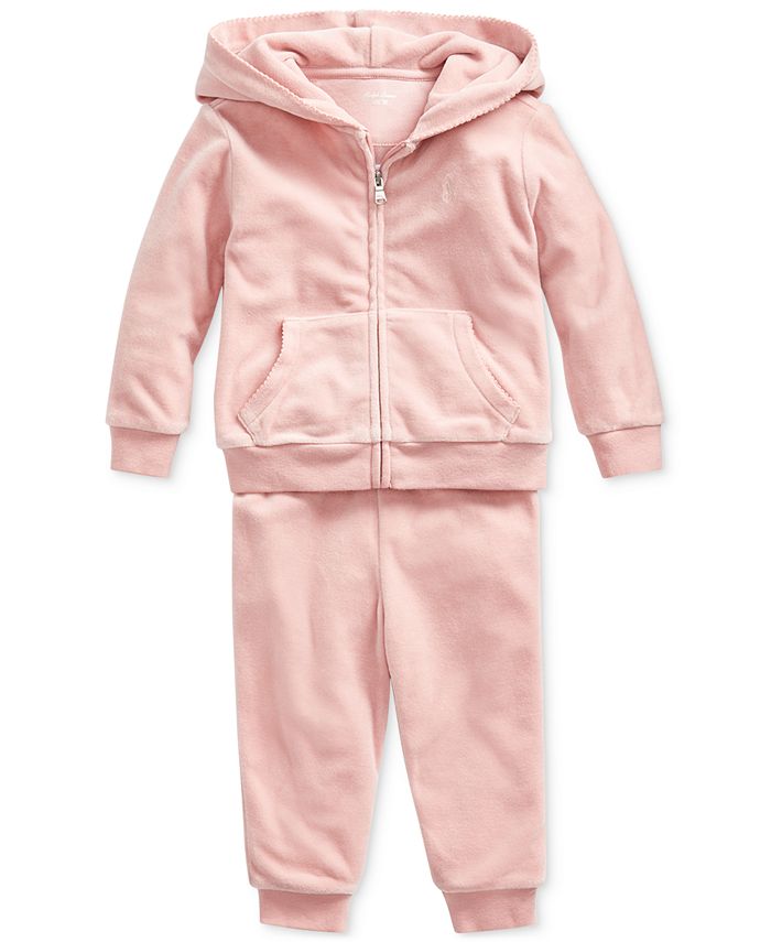 Polo Ralph Lauren Baby Girls Velour Hoodie & Pants & Reviews - Sets &  Outfits - Kids - Macy's
