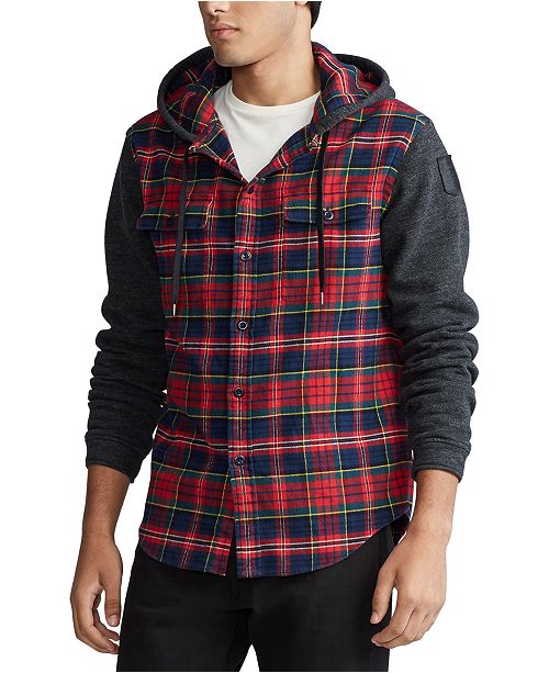 Polo Ralph Lauren Men S Fleece Panel Hooded Shirt Reviews
