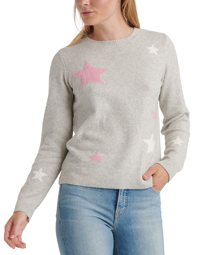 Lucky Brand Star-Print Sweater - Macy's