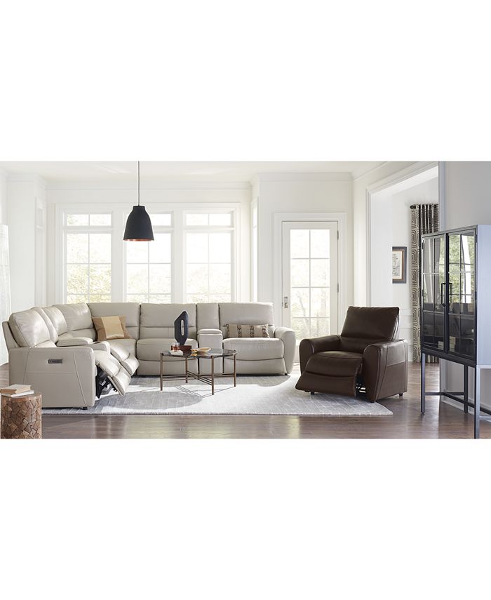 Furniture Danvors Leather Sectional, Macys Living Room Leather Set