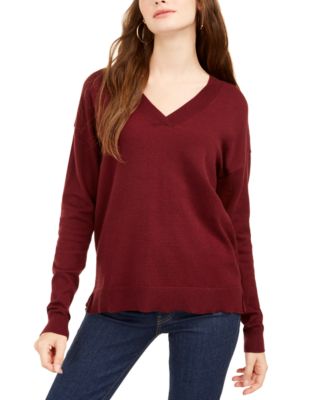 Planet Gold - Juniors' V-Neck Sweater