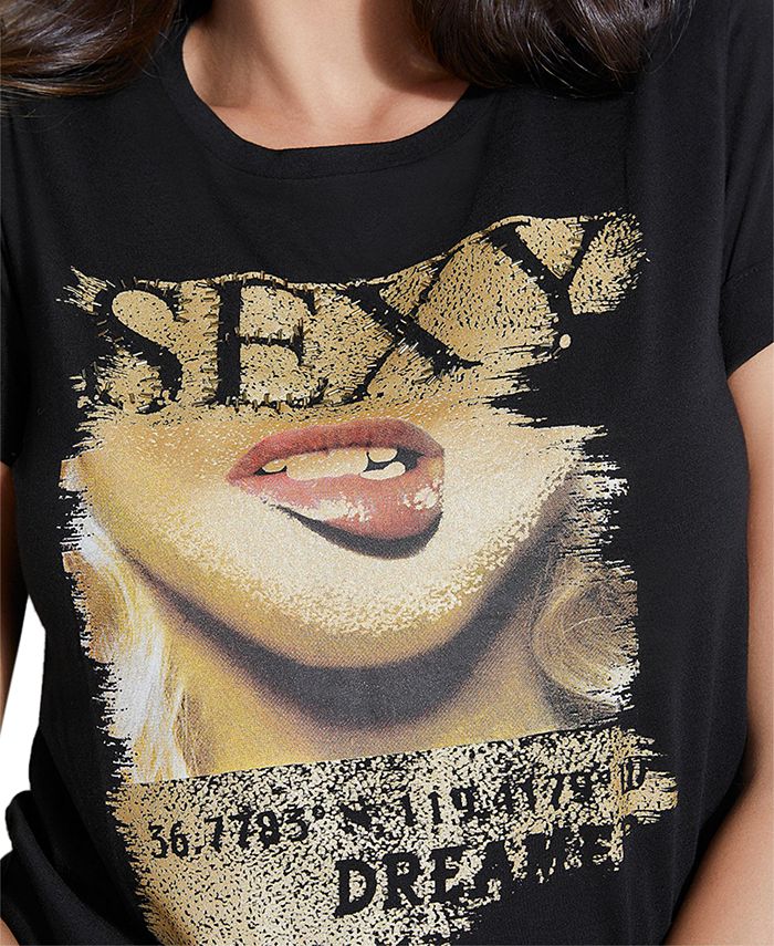 guess lips t shirt