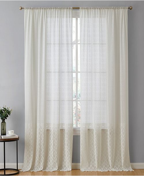 Hlc Me Lumino Adelaide Macrame Sheer Voile Rod Pocket Curtain