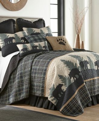 Textiles Bear Walk 3 Piece Quilt Set, Queen
