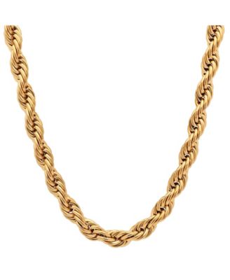 Photo 1 of Steeltime Men's 18k gold Plated Stainless Steel Rope Chain 24" Necklace