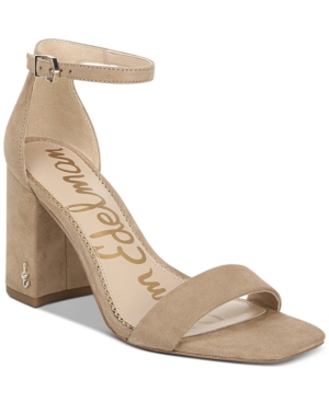 Shop Sam Edelman Women's Daniella Two-piece Block-heel Sandals In Oatmeal Suede
