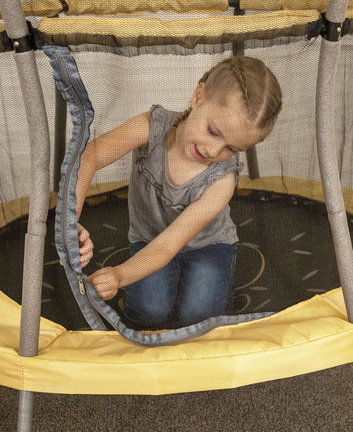 Skywalker Trampolines Activplay 48" Round Safari Explorer Mini Bouncer With Enclosure In Tan