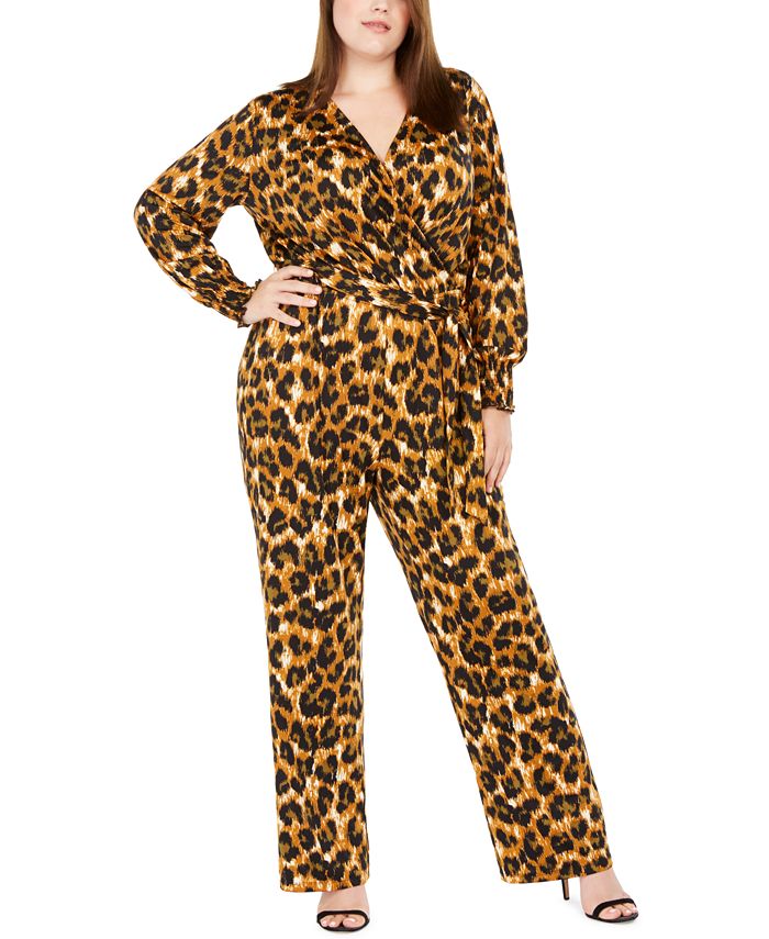 NY Collection Plus Size FauxWrap Jumpsuit Macy's