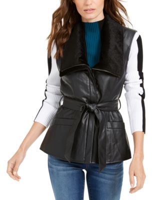 INC International Concepts - Faux-Leather Moto Vest
