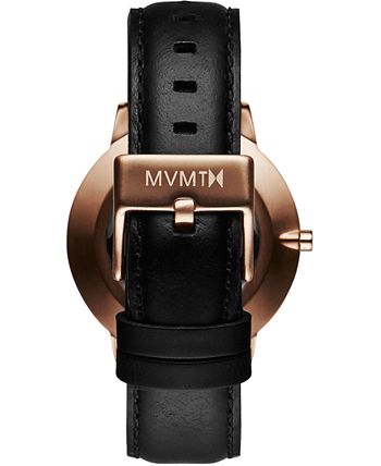 MVMT - Women's Boulevard Santa Monica Black Leather Strap Watch 38mm