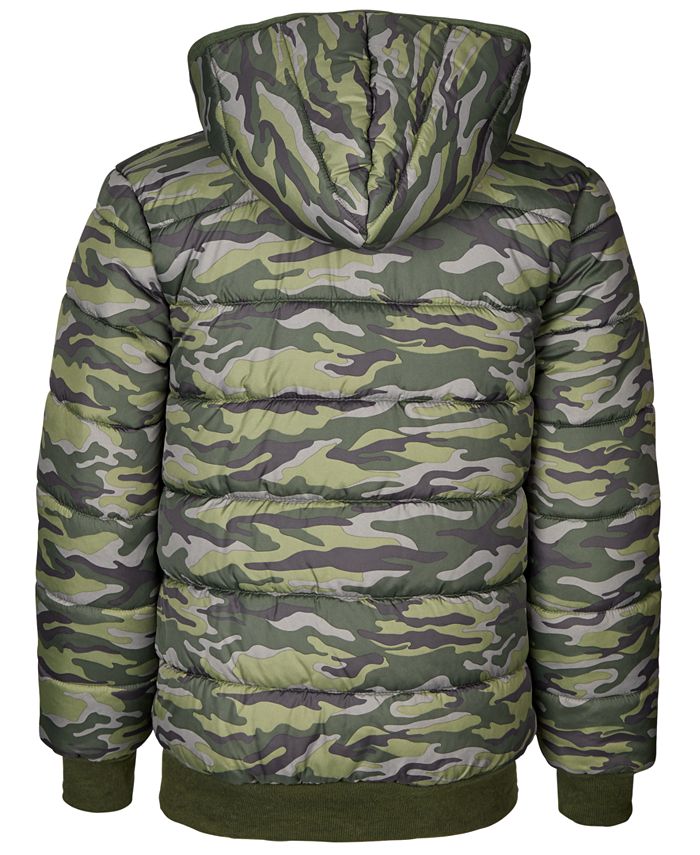 Epic Threads Big Boys Camo Reversible Water-Resistant Hooded Puffer ...