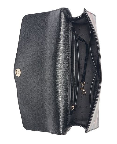 DKNY Elissa Leather Graffiti Large Logo Shoulder Bag, Created for Macy ...