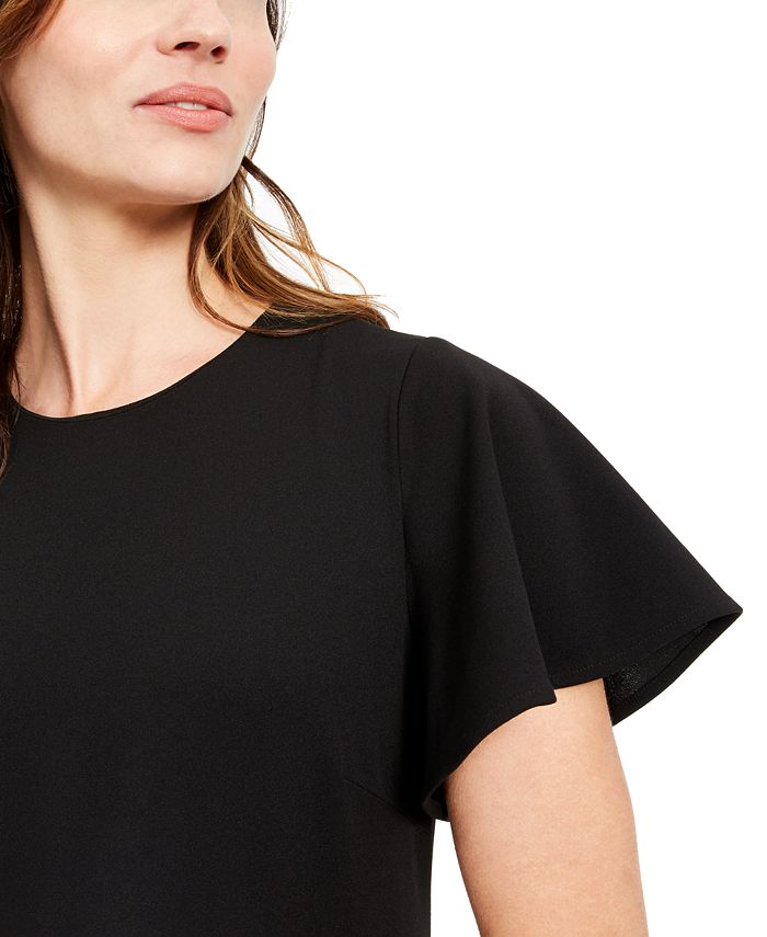 Calvin Klein FlutterSleeve Flounce Midi Dress Macy's