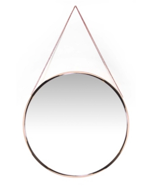 Infinity Instruments Decorative Round Wall Mirror In Pink