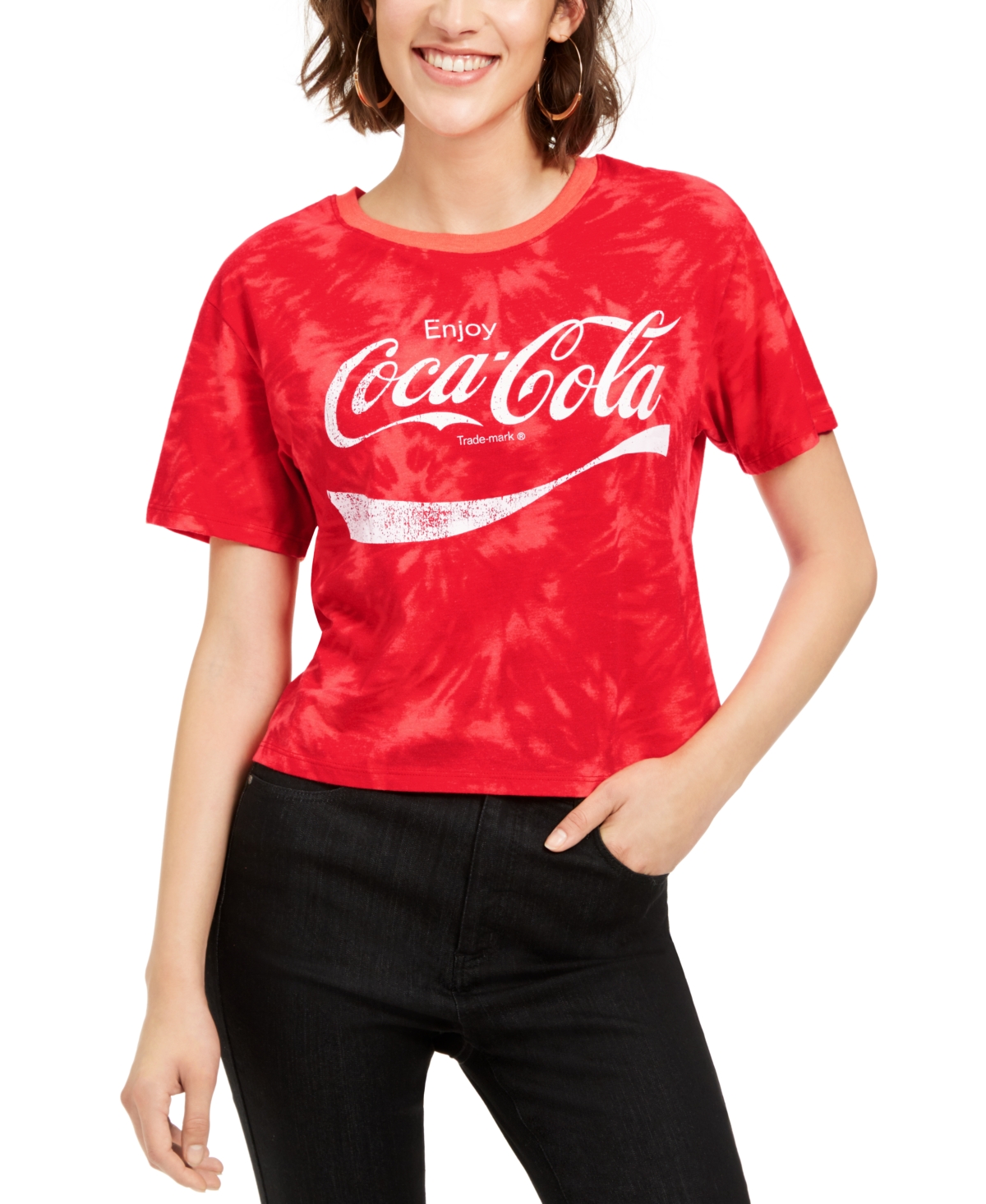 Juniors' Coca-Cola Tie-Dye T-Shirt - Red Tie Dye