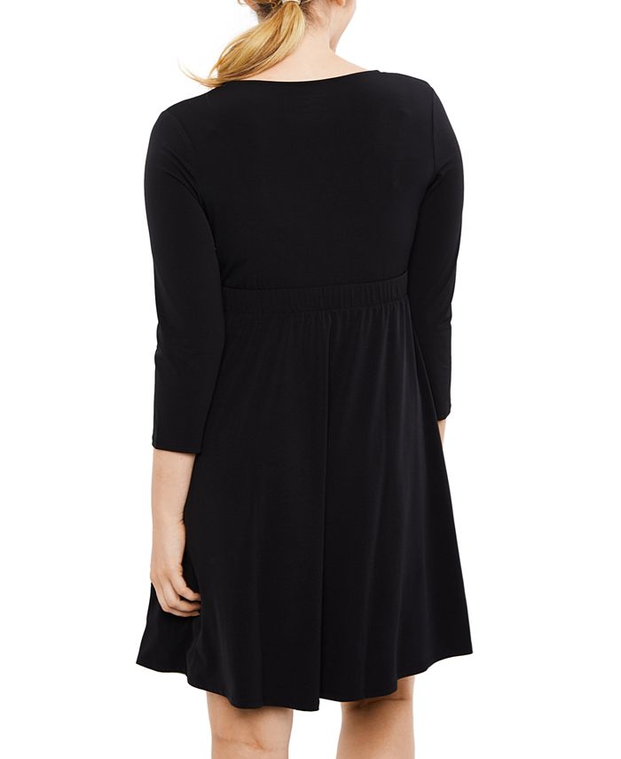 Layered Wrap Front Maternity Nursing Dress