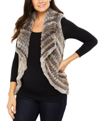 A Pea in the Pod - Maternity Faux-Fur Vest