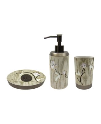 Croscill - Magnolia Floral 3-Pc. Bath Accessory Bundle