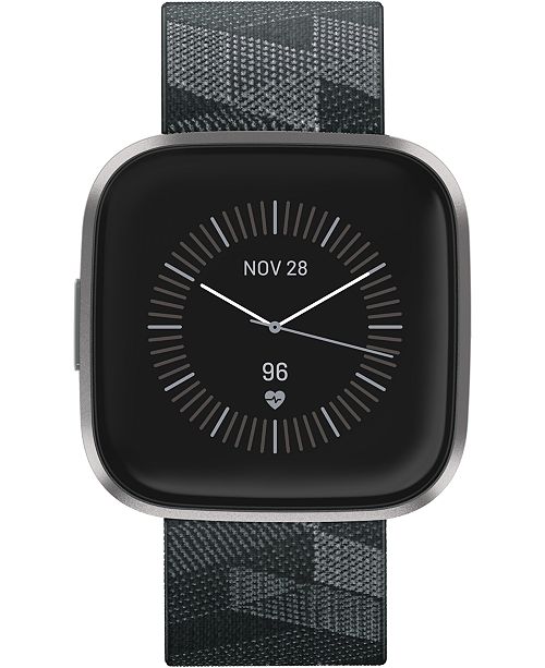 Fitbit Versa 2 Smoke Fabric Strap Touchscreen Smart Watch 39mm A