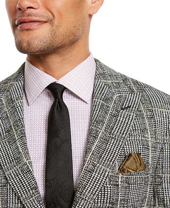 Tallia Orange Men's Slim-Fit Black Textured Tonal Starburst Evening Jacket Black Size 44
