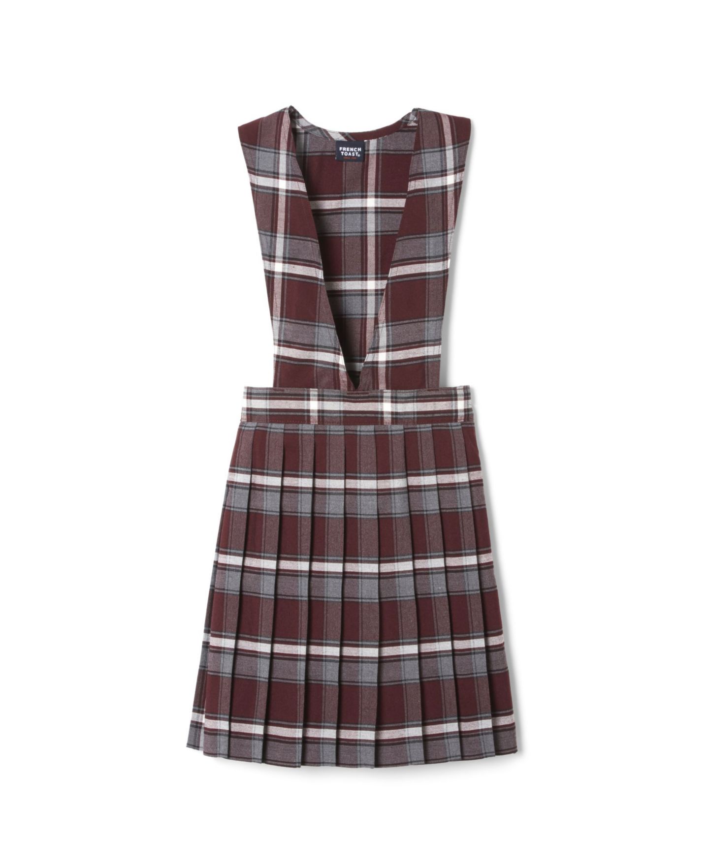 Свитер French Toast V-Neck Pleated Plaid Jumper для девочек, цвет: Синий клетчатый — фото 3