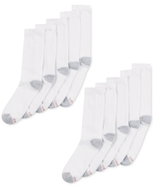 Hanes Men's 10-Pk Cushioned Crew Socks