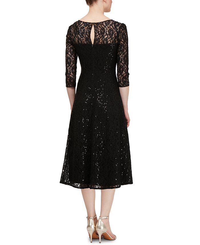 SL Fashions 3/4-Sleeve Sequin Lace Dress & Reviews - Dresses - Women ...