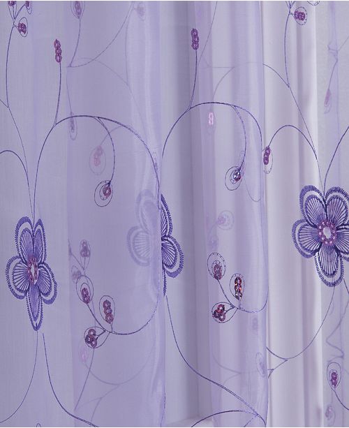 Windham Weavers Clarissa 40 X 63 Sequin Floral Sheer Curtain