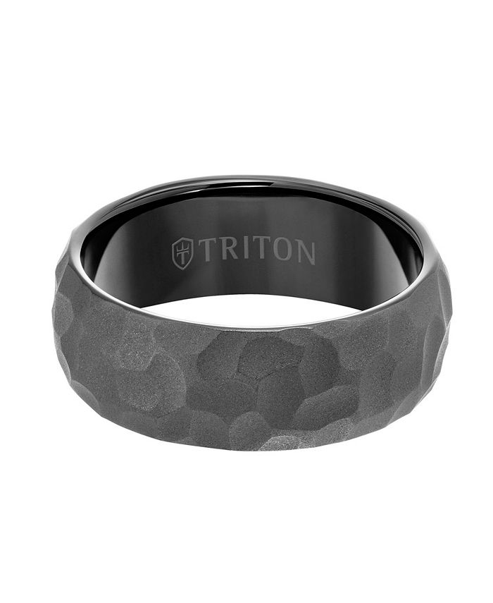 Triton - 8MM Tungsten Carbide  Hammered Ring