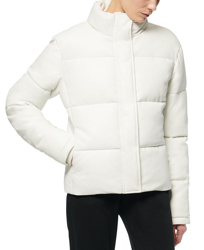 Marc New York Faux-Leather Puffer Coat - Macy's