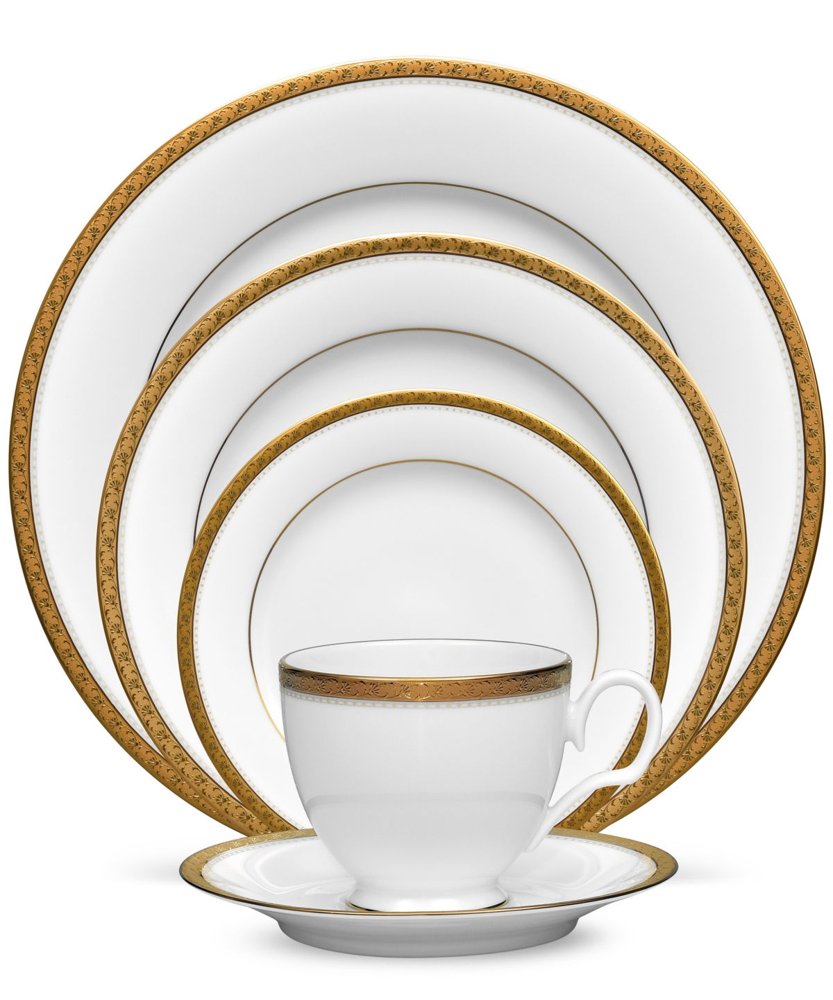 Noritake Charlotta Platinum 5 Piece Place Setting In Gold