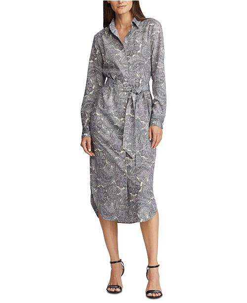 Lauren Ralph Lauren Belted Shirt Dress Reviews Women Macy S