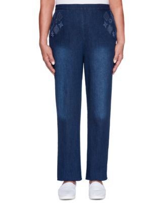 Alfred Dunner - Autumn Harvest Embroidered Pull-On Jeans