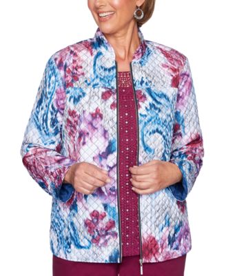 Alfred Dunner - Petite Autumn Harvest Printed Quilted Jacket