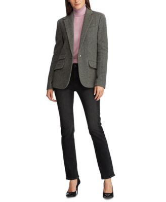 Lauren Ralph Lauren Herringbone Wool-Blend Blazer - Macy's