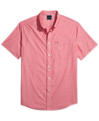 Tommy Hilfiger - Men's Custom-Fit Wainwright Magnetic Short Sleeve Button Down Shirt