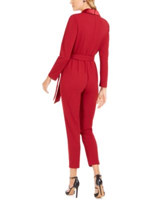 red tuxedo jumpsuit