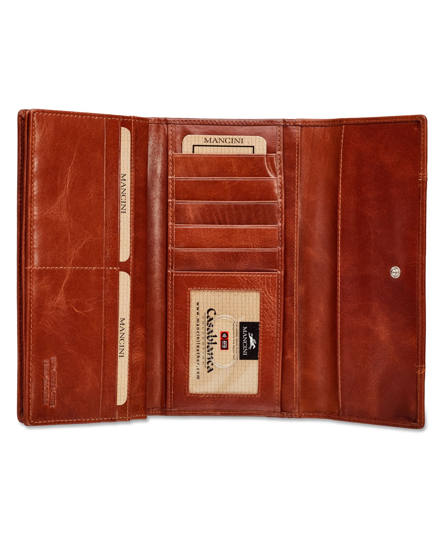 Женский кошелёк Mancini Casablanca Collection RFID Secure Ladies Trifold Wing Wallet, цвет: Чёрный — фото 7